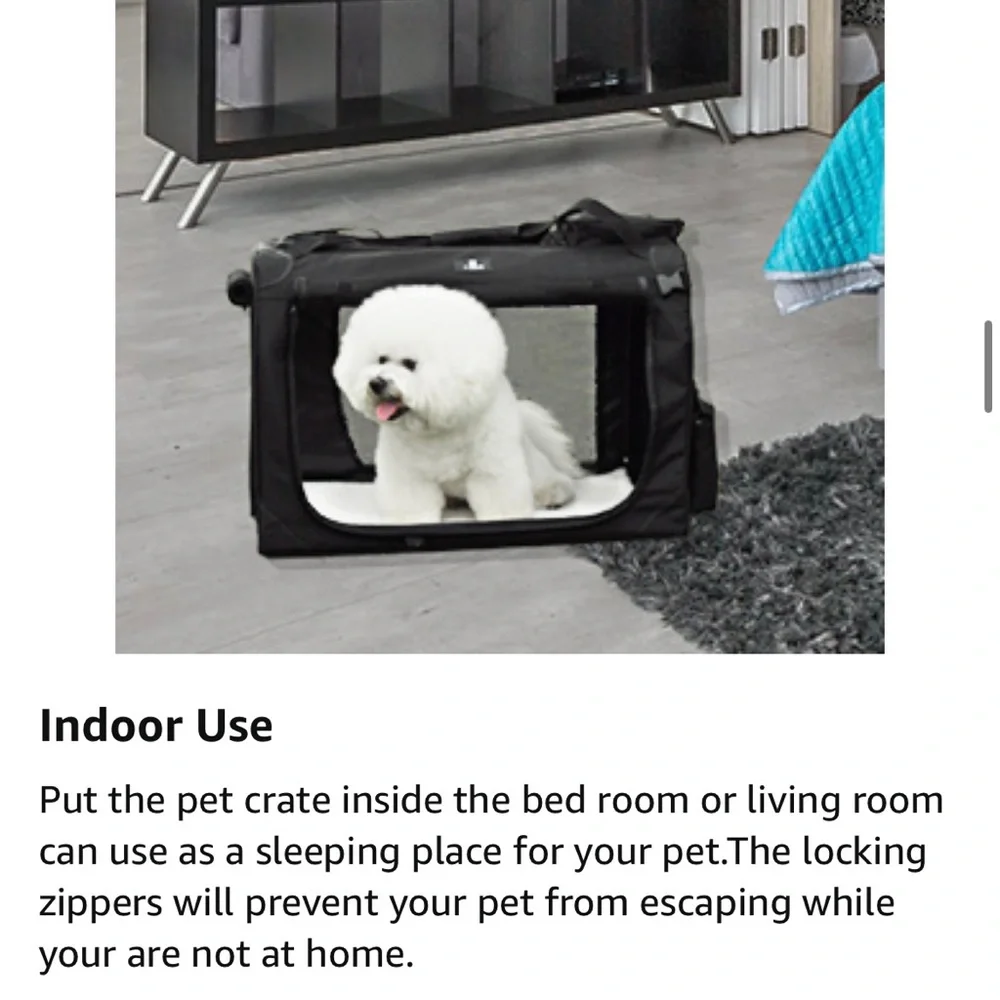 NEW 3Door 24” Indoor/Outdoor Folding Soft Pet Crate